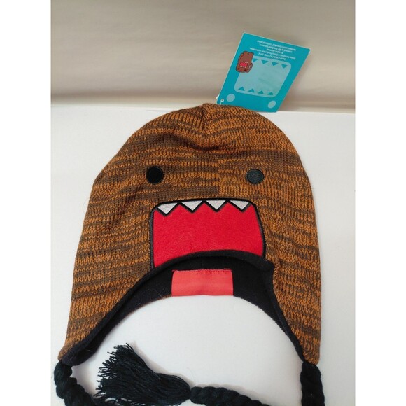 New With Tags Domo Kun Knit Trapper Hat Fleece Lined Beanie Kids One Size - Picture 2 of 8